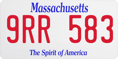 MA license plate 9RR583