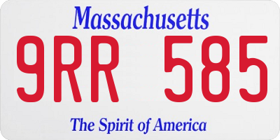 MA license plate 9RR585