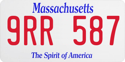 MA license plate 9RR587
