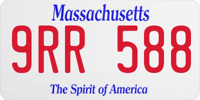 MA license plate 9RR588