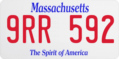 MA license plate 9RR592