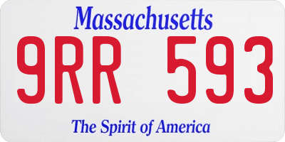 MA license plate 9RR593