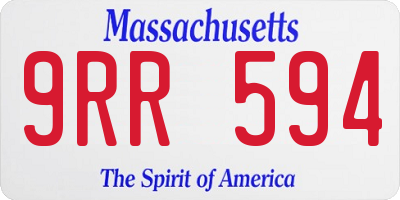 MA license plate 9RR594