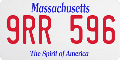 MA license plate 9RR596