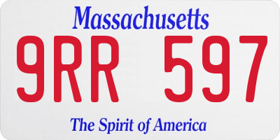 MA license plate 9RR597