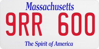 MA license plate 9RR600
