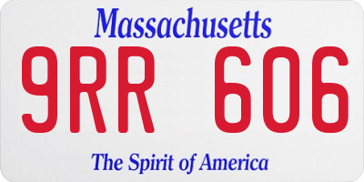 MA license plate 9RR606