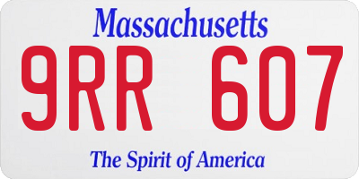 MA license plate 9RR607
