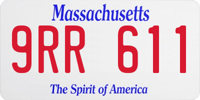 MA license plate 9RR611