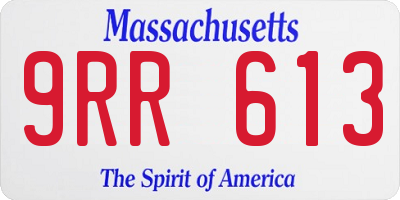 MA license plate 9RR613