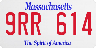MA license plate 9RR614