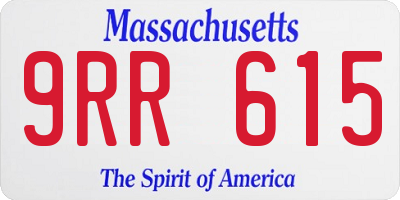 MA license plate 9RR615