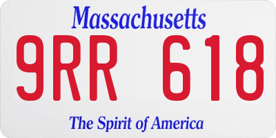 MA license plate 9RR618