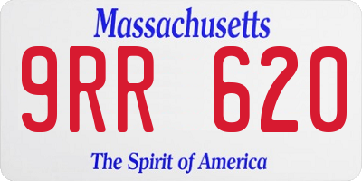 MA license plate 9RR620