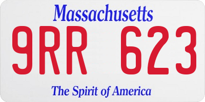 MA license plate 9RR623