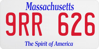 MA license plate 9RR626