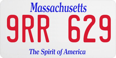 MA license plate 9RR629