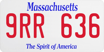 MA license plate 9RR636