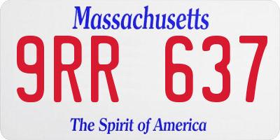 MA license plate 9RR637