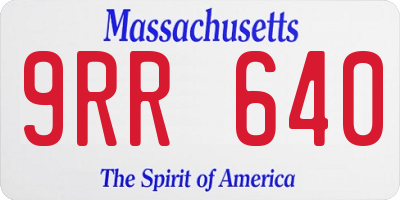 MA license plate 9RR640