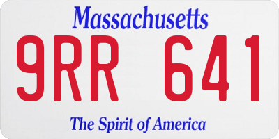 MA license plate 9RR641