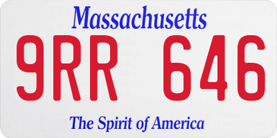 MA license plate 9RR646