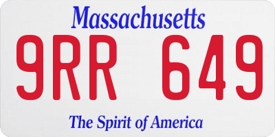 MA license plate 9RR649