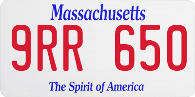 MA license plate 9RR650