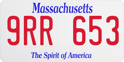 MA license plate 9RR653