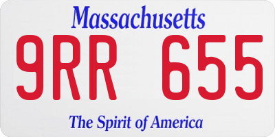MA license plate 9RR655
