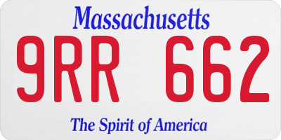 MA license plate 9RR662