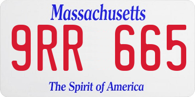 MA license plate 9RR665