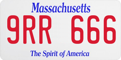 MA license plate 9RR666
