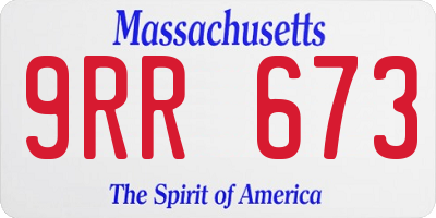 MA license plate 9RR673