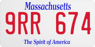MA license plate 9RR674