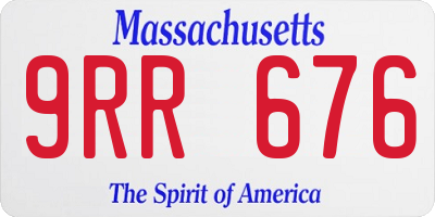 MA license plate 9RR676