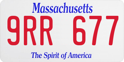 MA license plate 9RR677