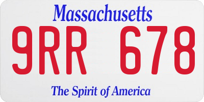 MA license plate 9RR678
