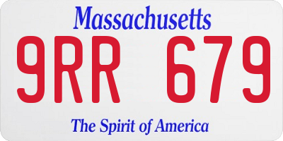 MA license plate 9RR679