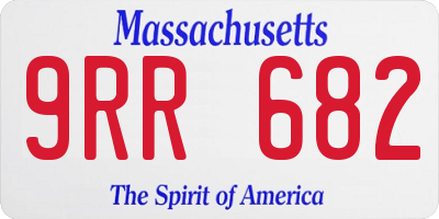 MA license plate 9RR682