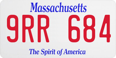 MA license plate 9RR684
