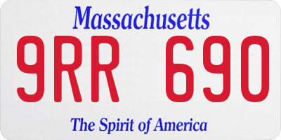 MA license plate 9RR690