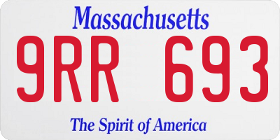 MA license plate 9RR693