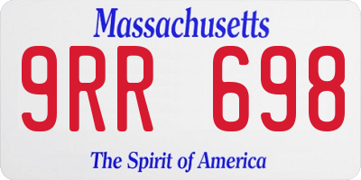 MA license plate 9RR698
