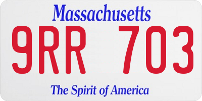 MA license plate 9RR703