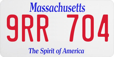 MA license plate 9RR704
