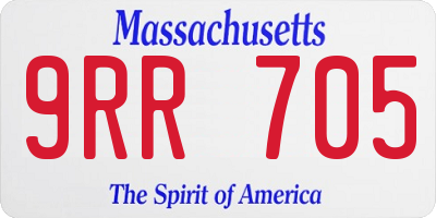 MA license plate 9RR705