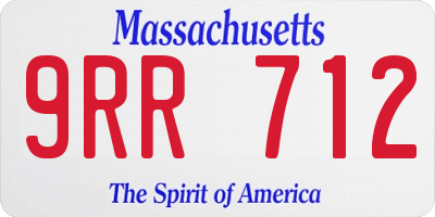 MA license plate 9RR712