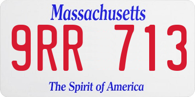 MA license plate 9RR713
