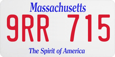 MA license plate 9RR715
